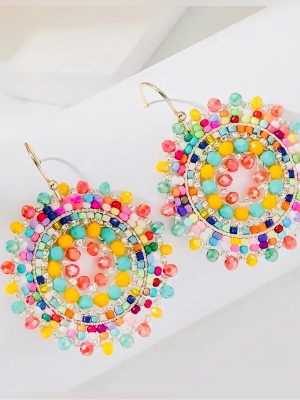 Colorful Mandela Beaded Earrings